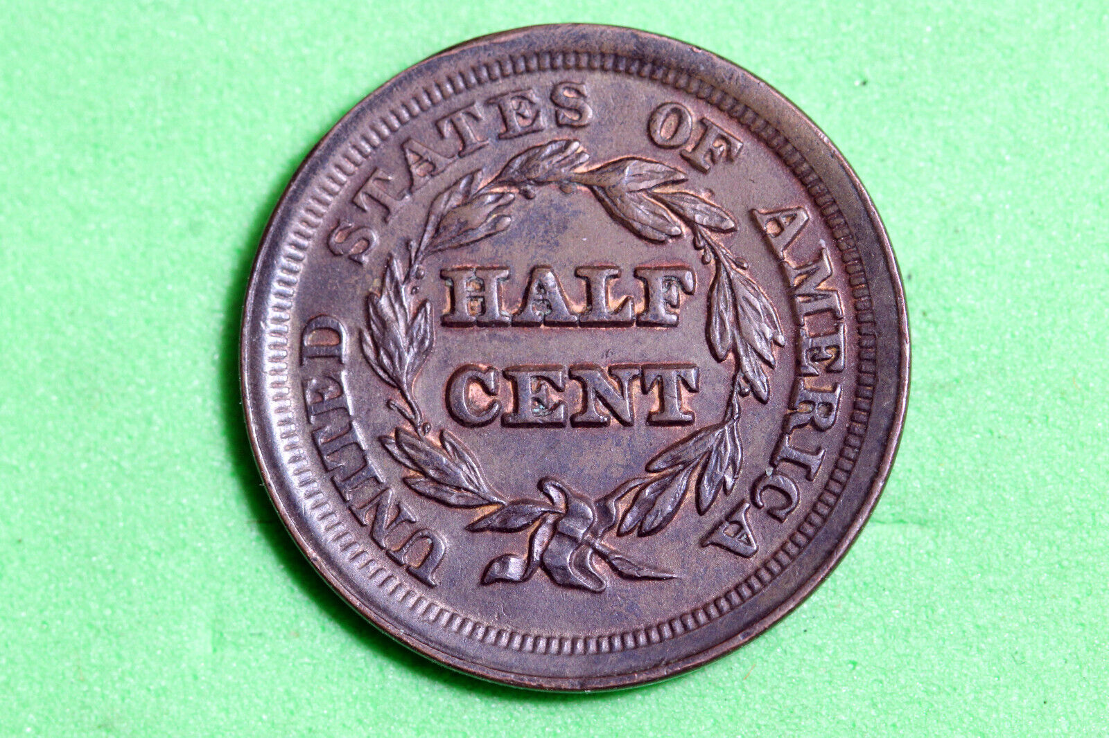 1853 Braided Hair Copper Half Cent 1/2C - About Uncirculated 